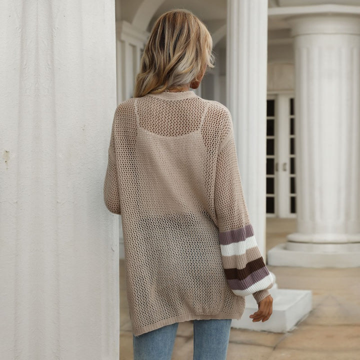 Damen Lässiger Strickcardigan mit weiten Ärmeln Drune