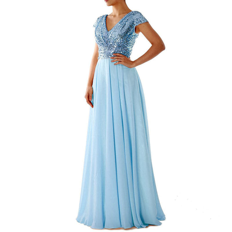 Damen Abendkleid mit funkelndem Oberteil Drune