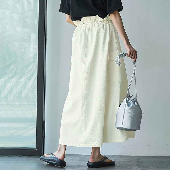 Damen Maxi-Rock mit elastischem Bund und praktischen Taschen Drune