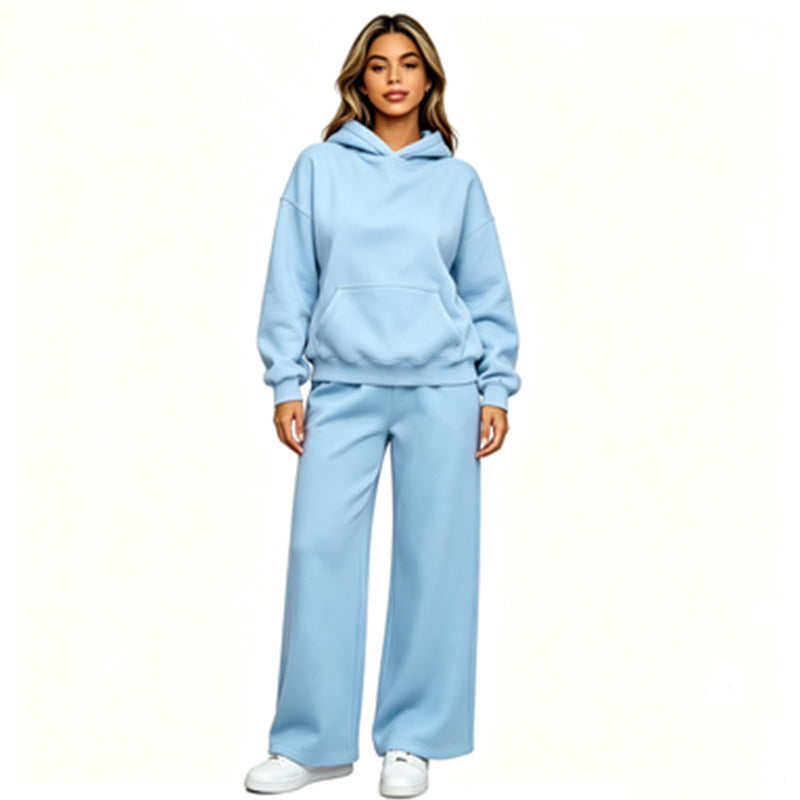 Damen Lässiger Kapuzenpullover mit weiten Hosen Drune