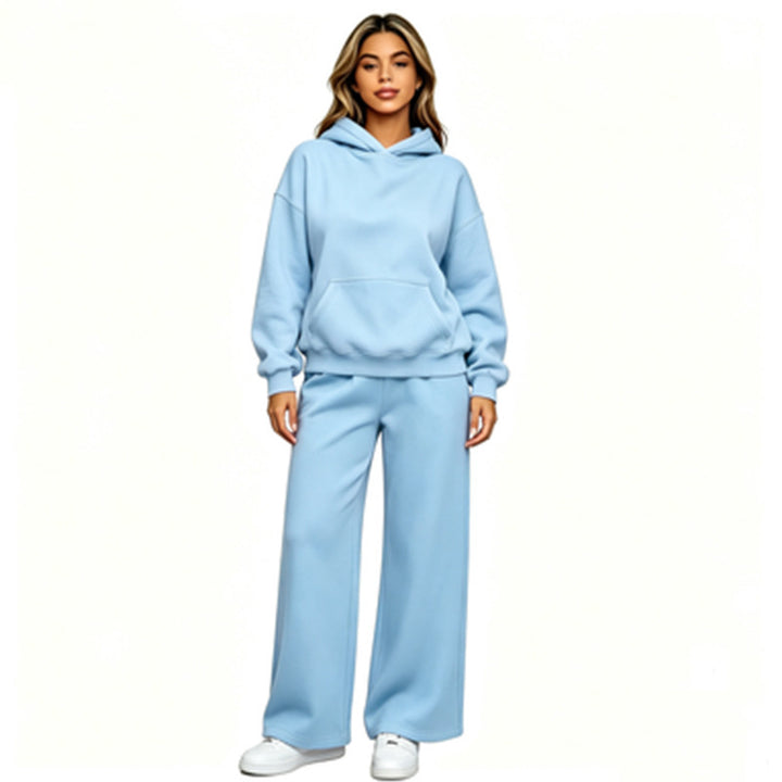 Damen Lässiger Kapuzenpullover mit weiten Hosen Drune
