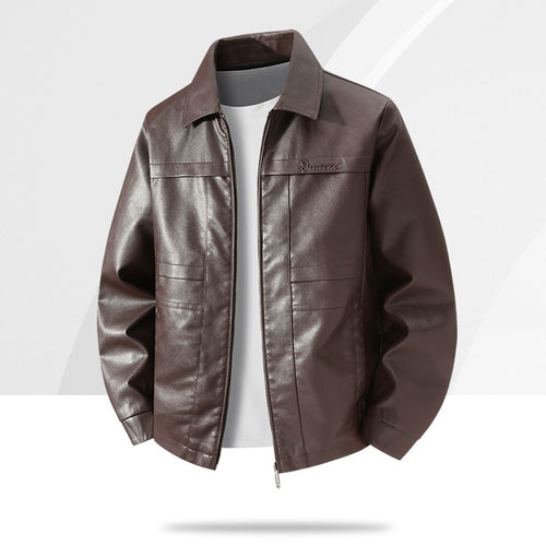 Herren Hochwertige Kunstlederjacke mit klassischem Schnitt Drune