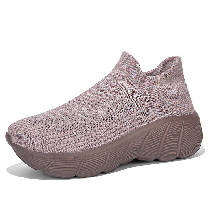 Damen Schnürlose Freizeitsneaker mit flexiblem Strick-Obermaterial Drune