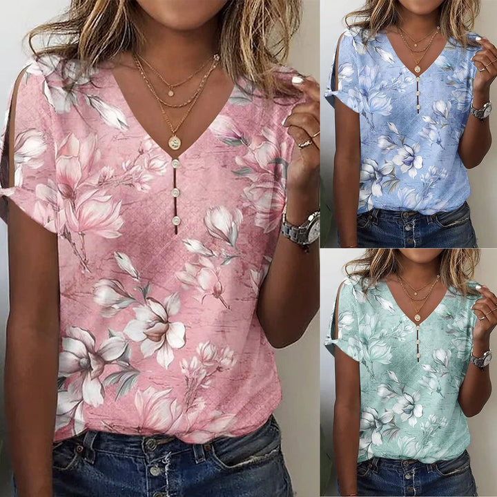 Damen Viskosebluse mit floralem Design und schicke Details Drune
