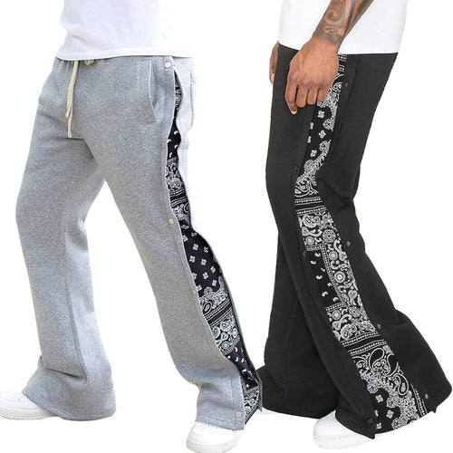 Herren nan Sweathose mit seitlicher Druckknopfleiste und Bandana-Seiteneinsatz Drune