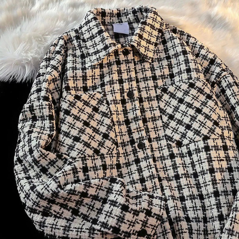 Herren Karierte Überhemdjacke mit zwei aufgesetzten Taschen und modernem Schnitt Drune