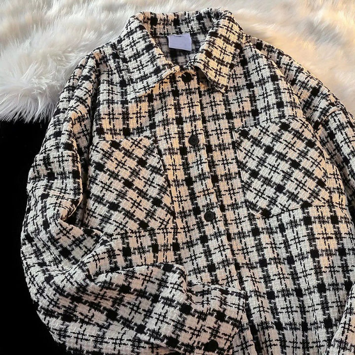 Herren Karierte Überhemdjacke mit zwei aufgesetzten Taschen und modernem Schnitt Drune