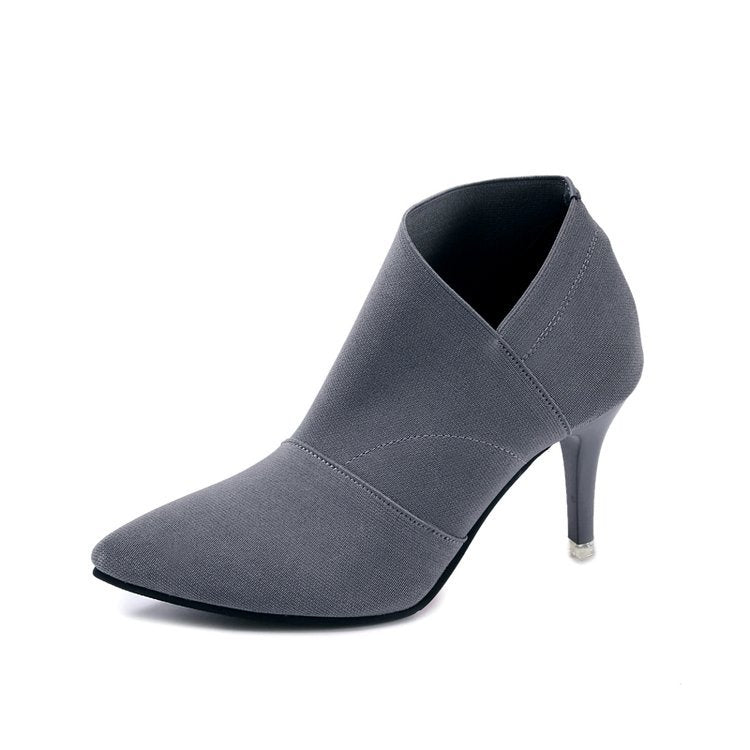 Damen elegante Ankle-Boots mit spitzem Zehenbereich und modischem Stretch-Obermaterial Drune