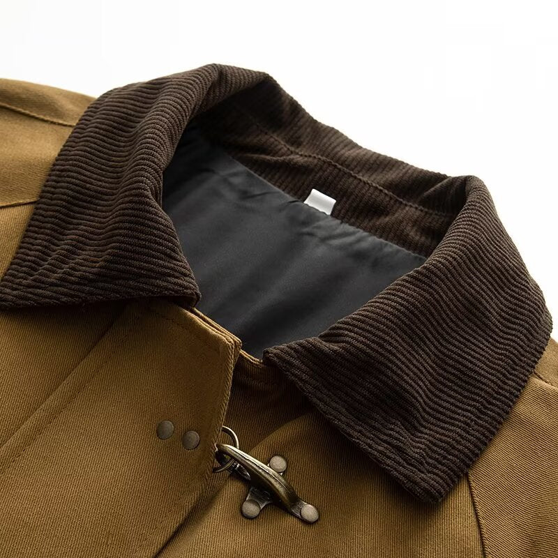 Damen modische Übergangsjacke mit praktischem Knopfverschluss und großen Taschen Drune
