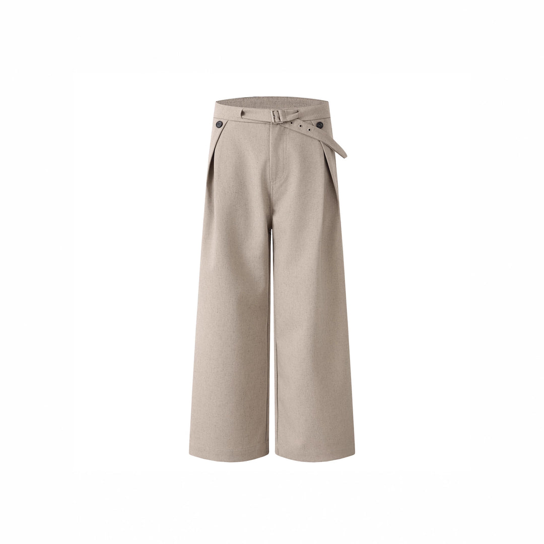 Damen Weitgeschnittene Hochtaillierte Stoffhose Drune