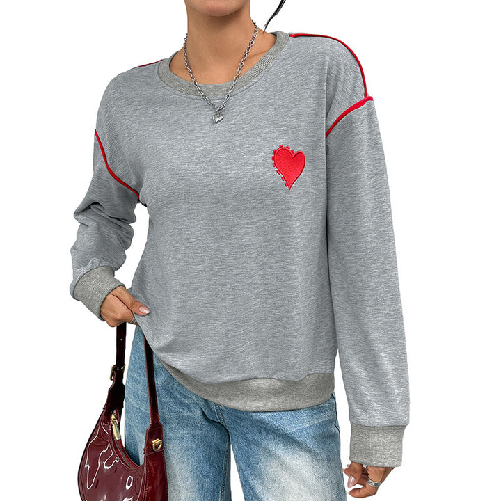 Damen Lässiger Pullover mit Herzdesign Drune