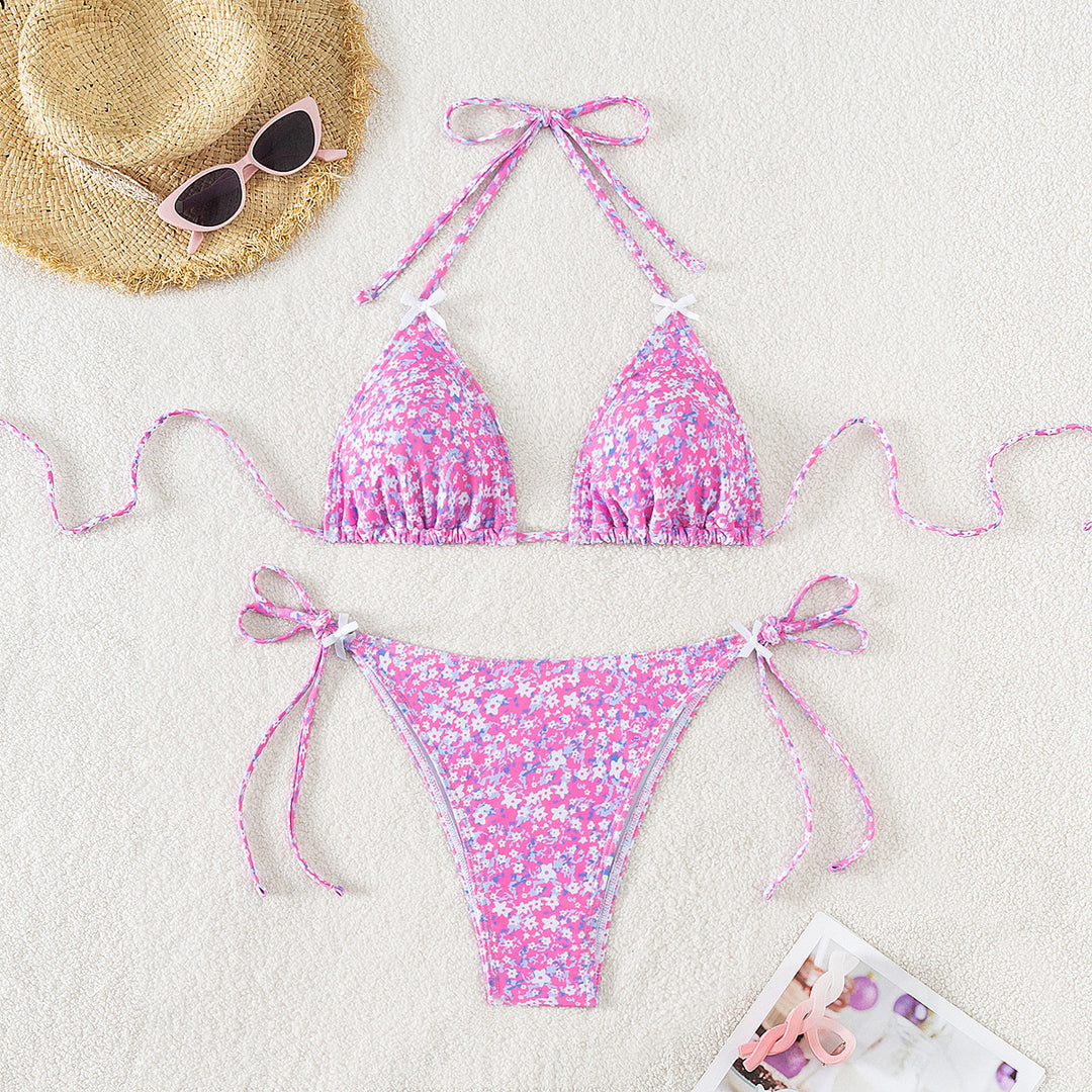 Damen Triangel-Bikini mit verspielten Schleifen Drune