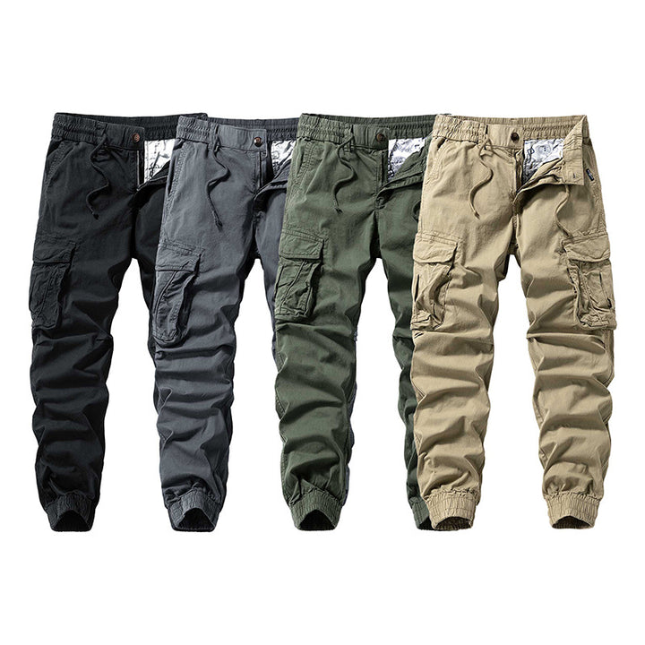 Herren Baumwoll‑Canvas Cargo‑Jogger mit elastischem Bund, Multifachtaschen und gerippten Knöchelabschlüssen Drune