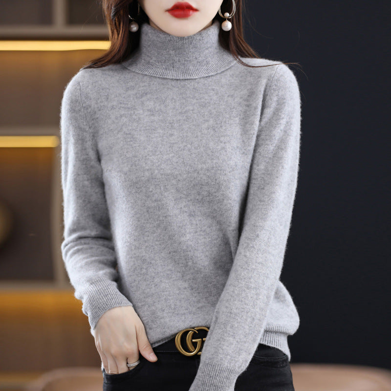 Damen Schmal geschnittener Rollkragenpullover aus kaschmirähnlichem Feinstrick mit softem Flor Drune