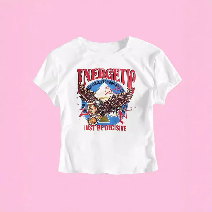 Damen T-Shirt mit funkelndem Discokugel-Motiv und zeitgemäßem Schleifendetail Drune
