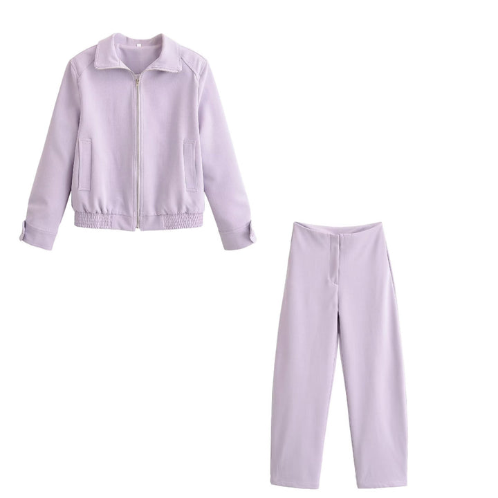 Damen Cropped-Blousonjacke im Clean‑Look mit Stehkragen, Reißverschluss und gerafftem Saumbund Drune