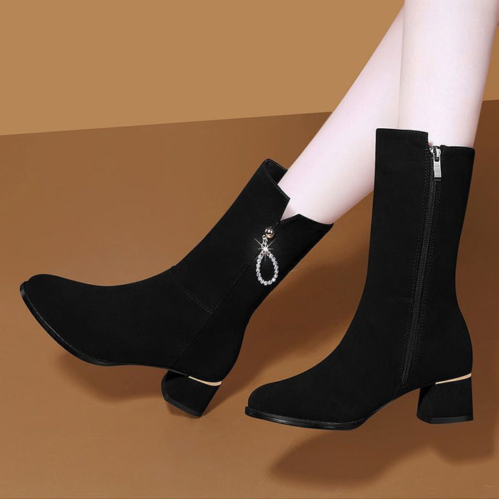 Damen Elegante Stiefeletten mit Glitzer-Detail Drune