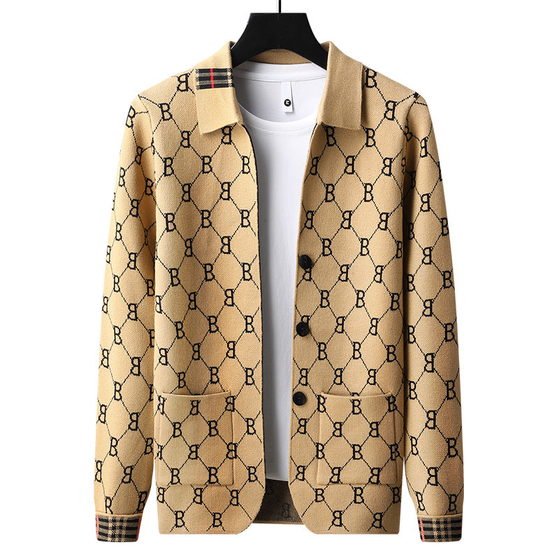 Herren Modische Strickjacke mit strukturiertem Muster Drune