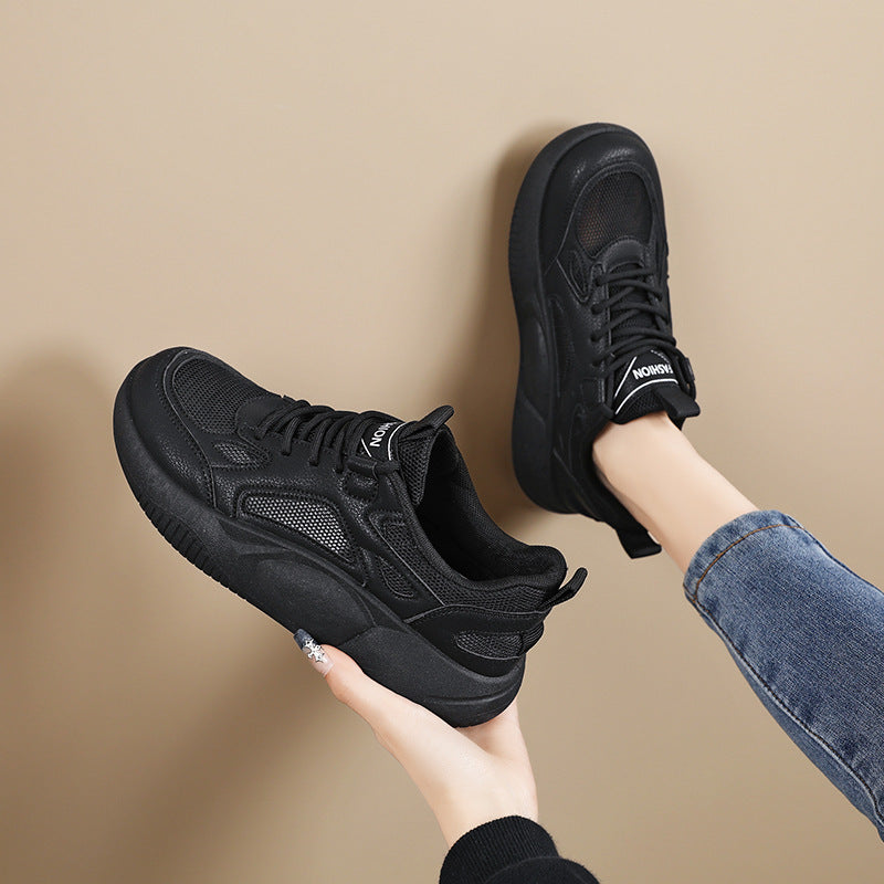 Damen sportive Plateausneaker mit luftdurchlässigem Netzgewebe und dämpfender ergonomischer Sohle Drune