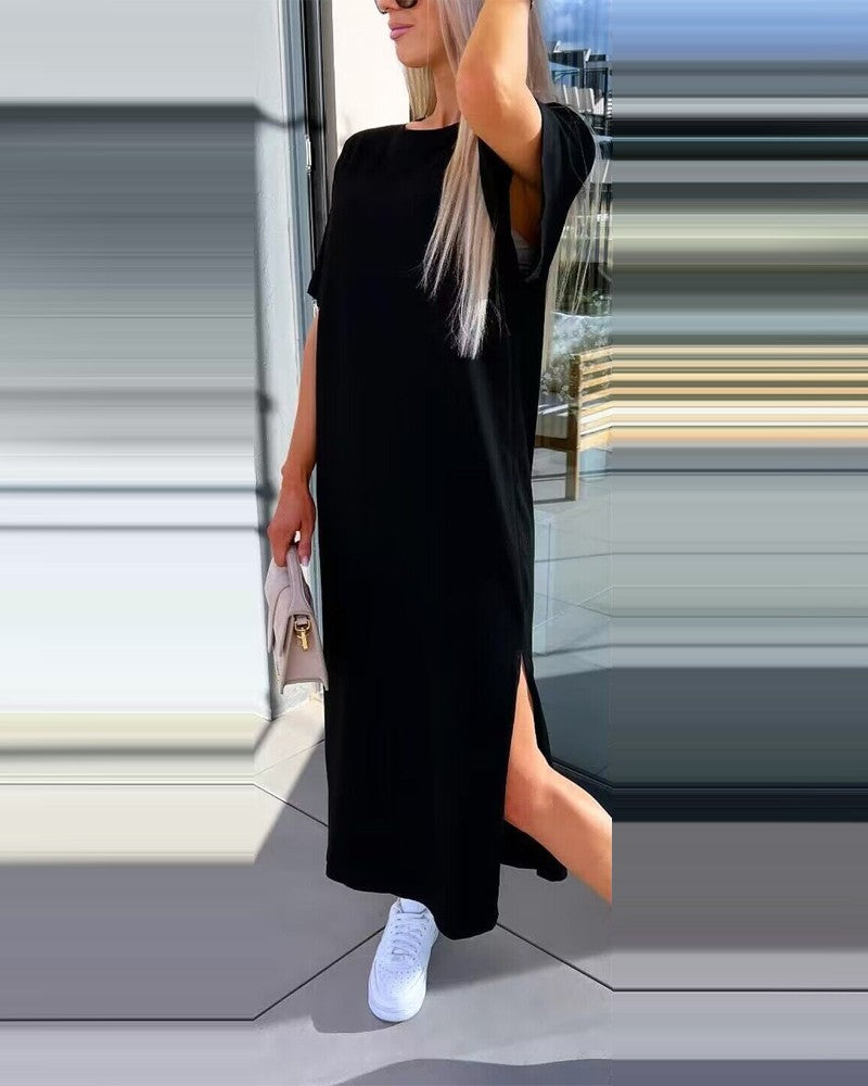 Frauen Freizeit Maxi Kleid Drune