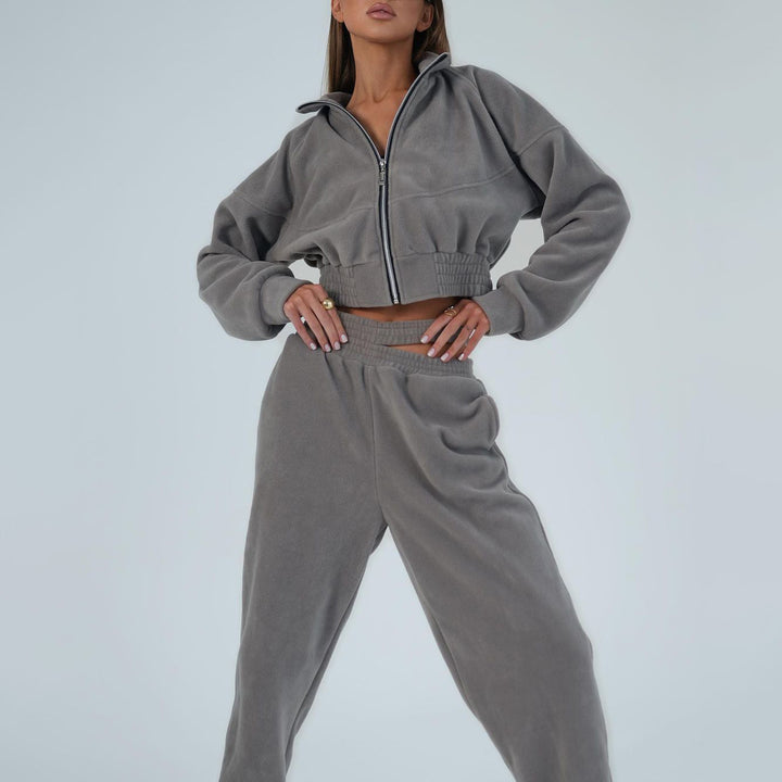 Damen Hochwertiger Fleece Freizeitanzug Drune