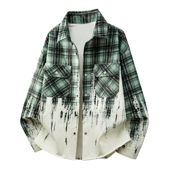 Herren Modische Karo Hemdjacke Drune