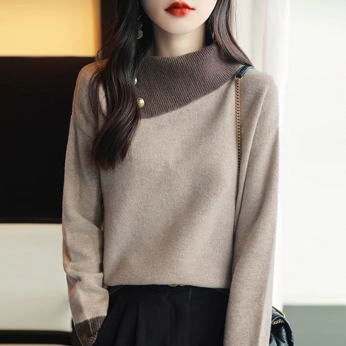 Damen Pullover mit modernem Stehkragen Drune