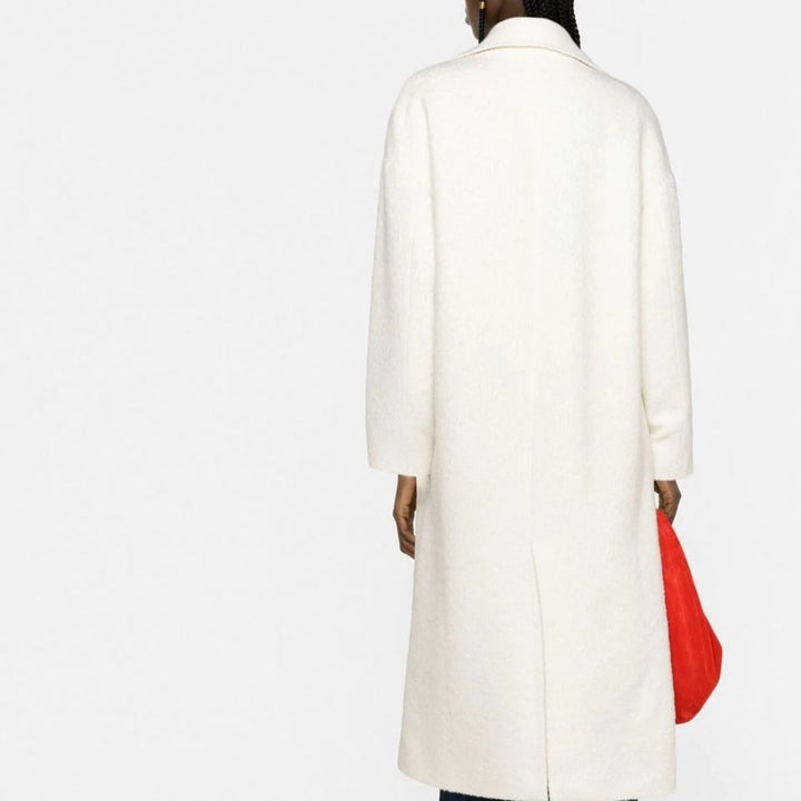 Damen Langer Bouclé‑Mantel mit kastiger Silhouette und aufgesetzten Pattentaschen Drune