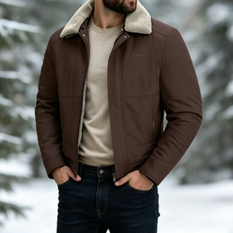 Herren Modische Übergangsjacke mit hohem Kragen und weichem Innenfutter Drune