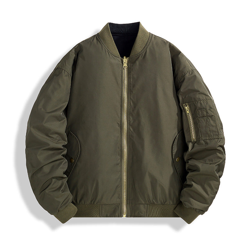 Herren Modische Bomberjacke mit Stehkragen Drune