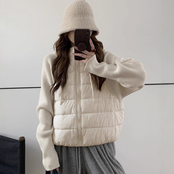 Damen Isolierte Hybridjacke mit voluminösen Ärmeln und Kapuze Drune
