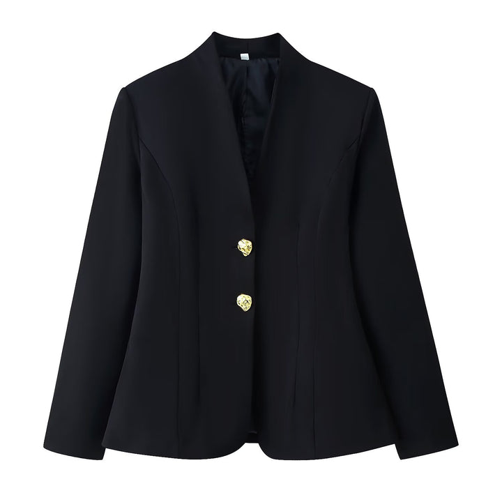 Damen Taillierter Blazer mit V‑Ausschnitt, nahtfeiner Silhouette und Zierknöpfen Drune