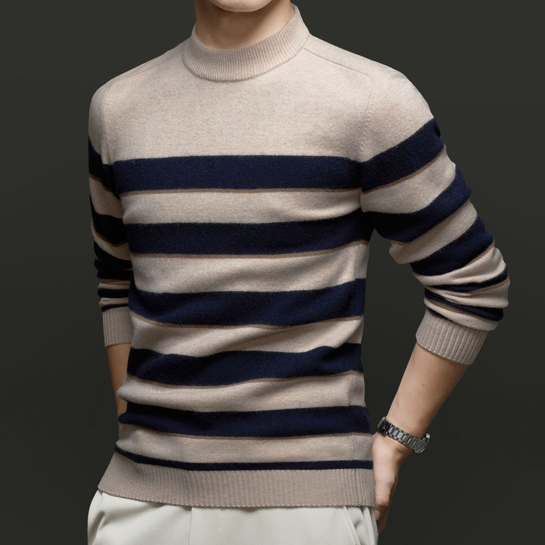 Herren Feinstrickpullover mit modischem Streifenmuster Drune