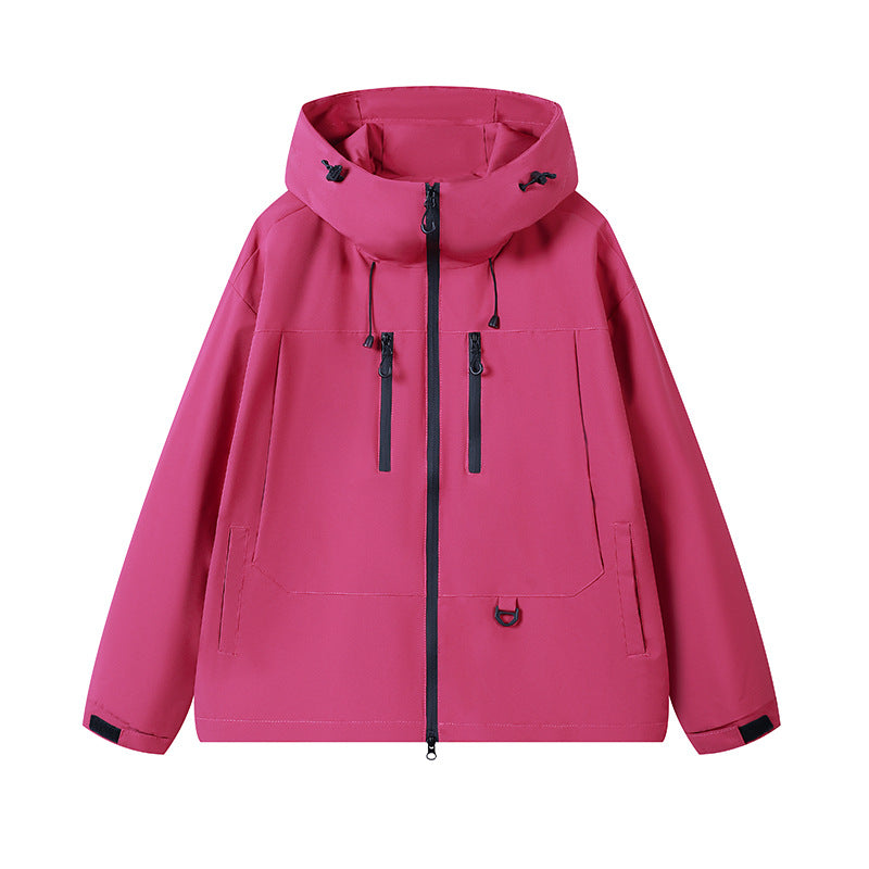 Herren Technische wasserabweisende Kapuzen‑Übergangsjacke mit getapten Reißverschlüssen & Utility‑Taschen Drune
