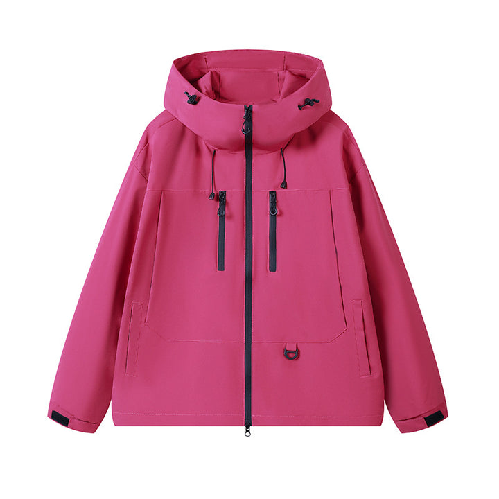 Herren Technische wasserabweisende Kapuzen‑Übergangsjacke mit getapten Reißverschlüssen & Utility‑Taschen Drune