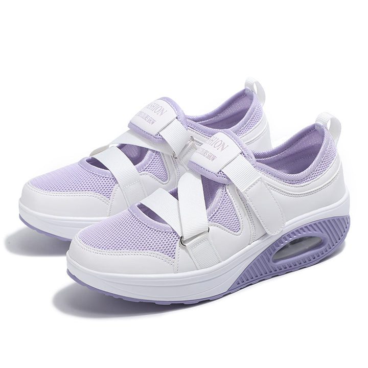 Damen nan stabilisierender Komfort-Sneaker mit luftgepolsterter Keilsohle und Klett-Riemenverschluss Drune