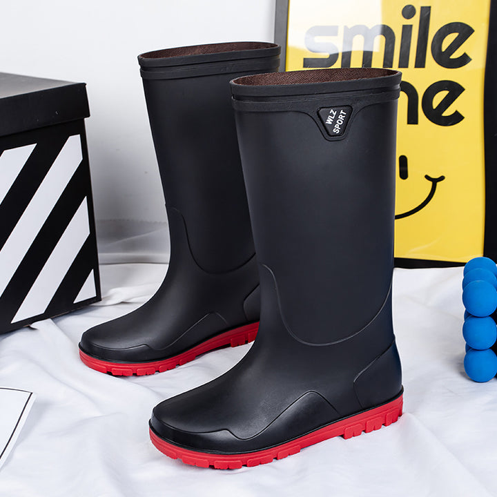 Herren Wasserdichte knielange Gummistiefel mit rutschfester Profil-Laufsohle und ergonomischem Fußbett Drune