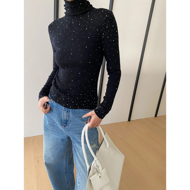 Damen hautenger Rollkragenpullover aus feinem Strick Drune