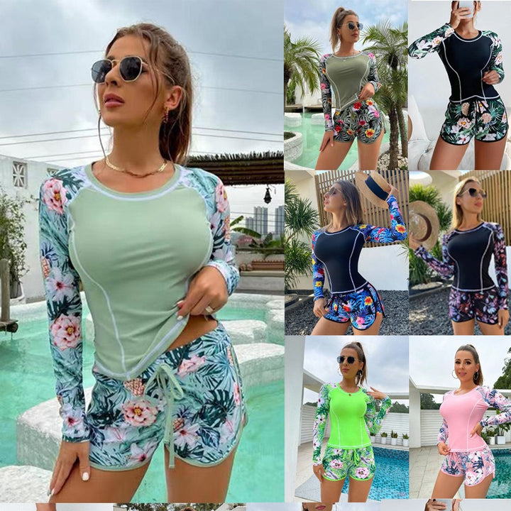Damen Langarm Surfshirt und Shorts Set Drune