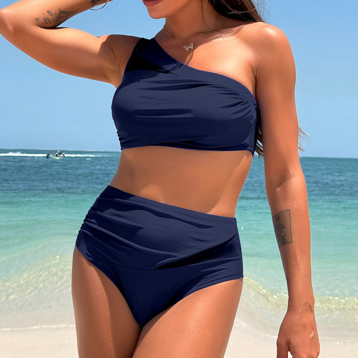 Damen Sportliches Bikini-Set mit asymmetrischem Oberteil und hohem Schnitt Drune