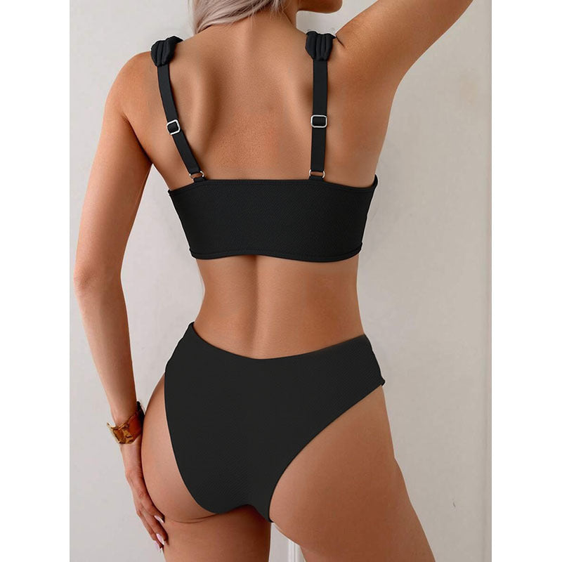 Damen Sportliches Bikini-Set mit breiten Trägern Drune