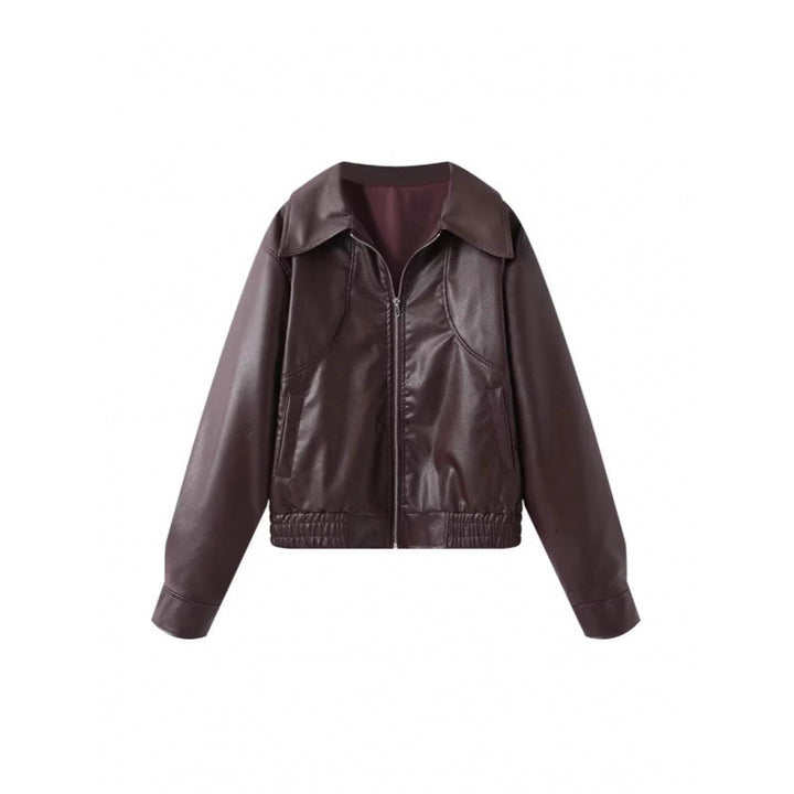 Damen modische Kunstlederjacke mit raffinierter Passform Drune