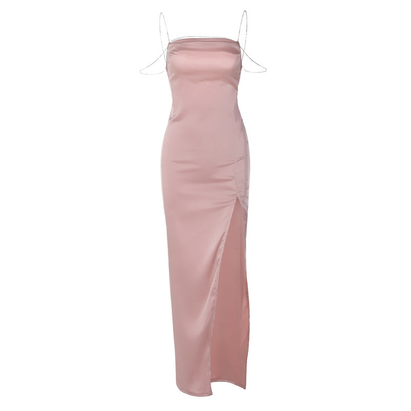 Damen Elegantes Maxikleid mit verführerischem Schlitz und trägerlosem Design Drune