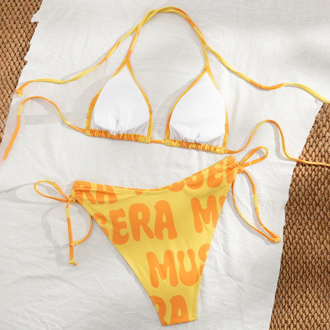 Damen Triangel-Bikini mit seitlicher Raffung Drune