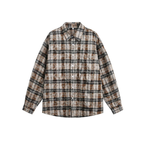 Unisex Oversize-Flanell-Hemdjacke im Boxy-Schnitt mit Brusttasche Drune
