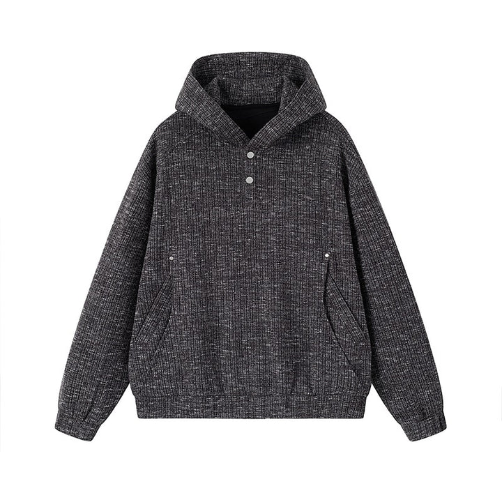 Damen Modischer Kapuzenpullover mit Knopfdetails Drune