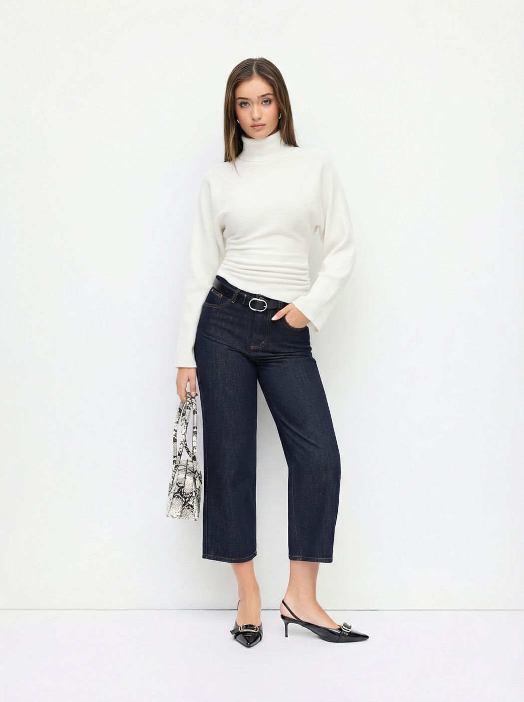 Damen Eleganter Rollkragenpullover Drune