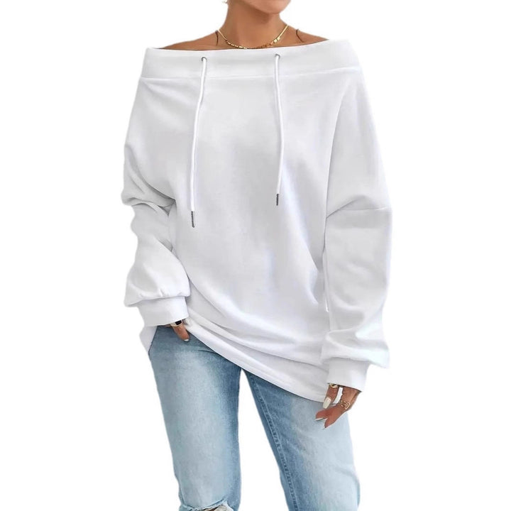 Damen Oversized Sweatshirt mit lässigem Off-Shoulder-Ausschnitt Drune