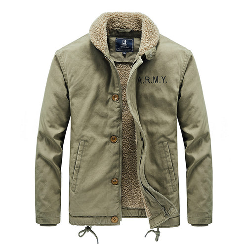 Herren Lässige Jacke mit Teddyfutter Drune