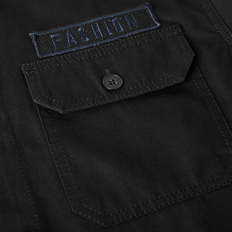 Herren Modische Hemdjacke mit praktischen Taschen Drune